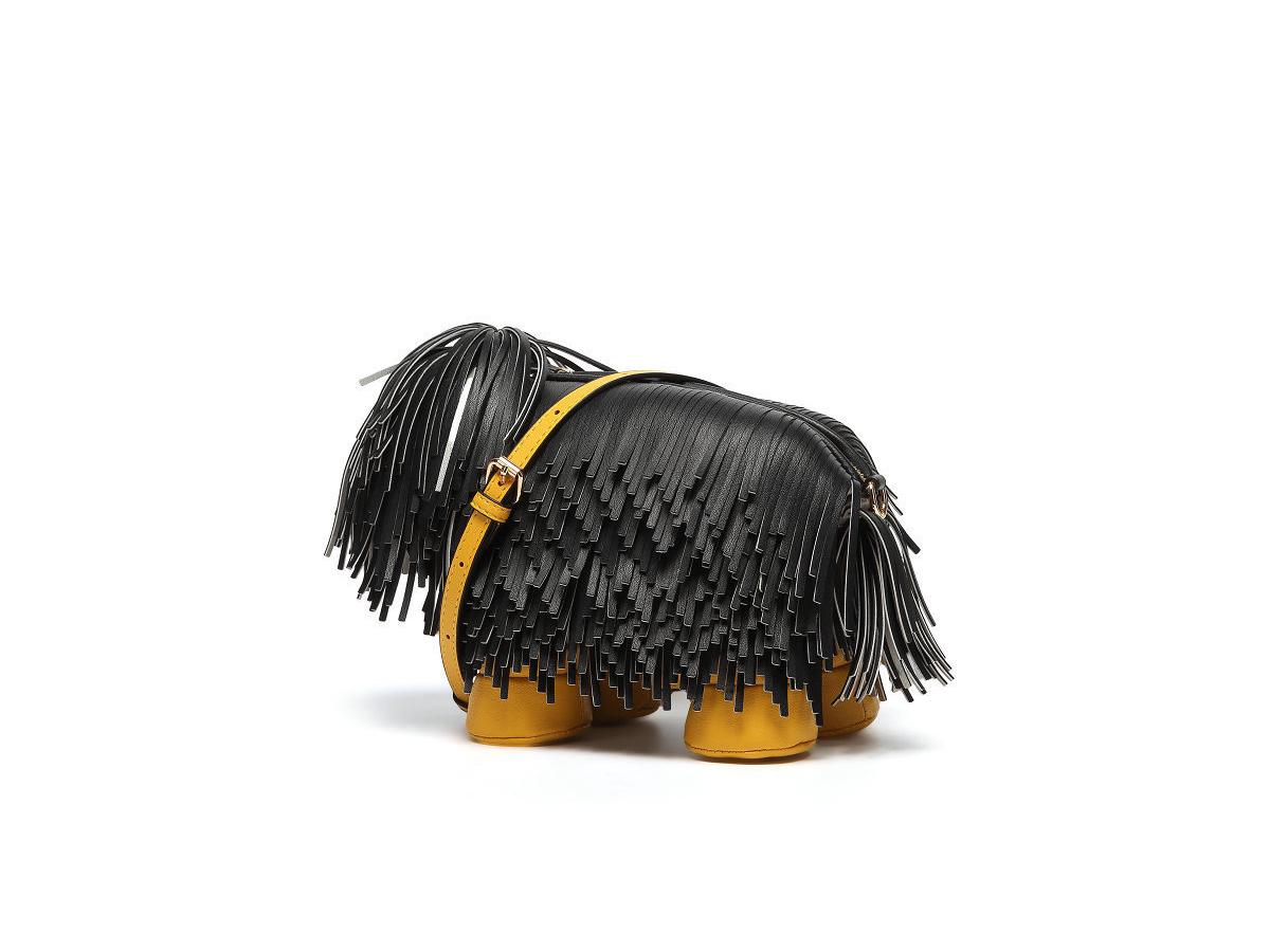 

Очаровательная сумка через плечо с изображением щенка чау-чау и кисточкой - уникальная женская сумка-мессенджер чёрный