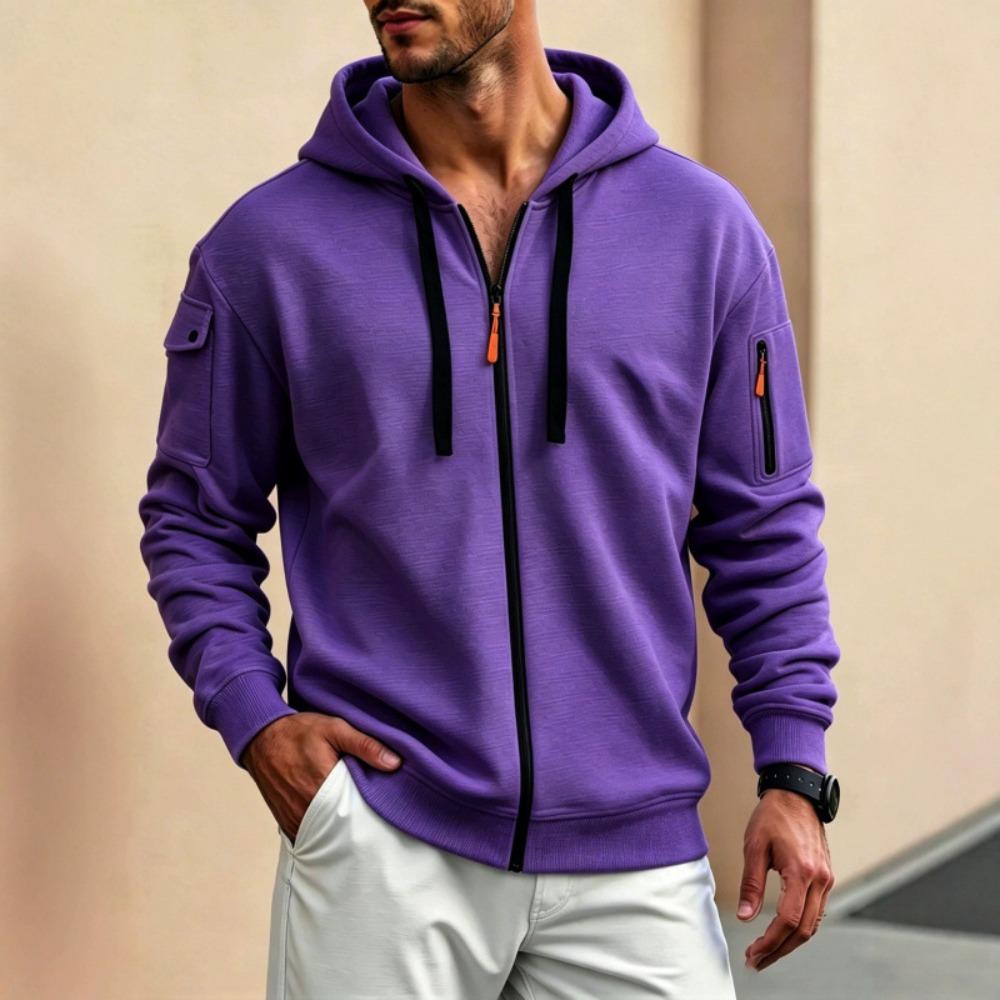 Men's autumn new fashion zipper cardigan jacket sports and leisure hoodie