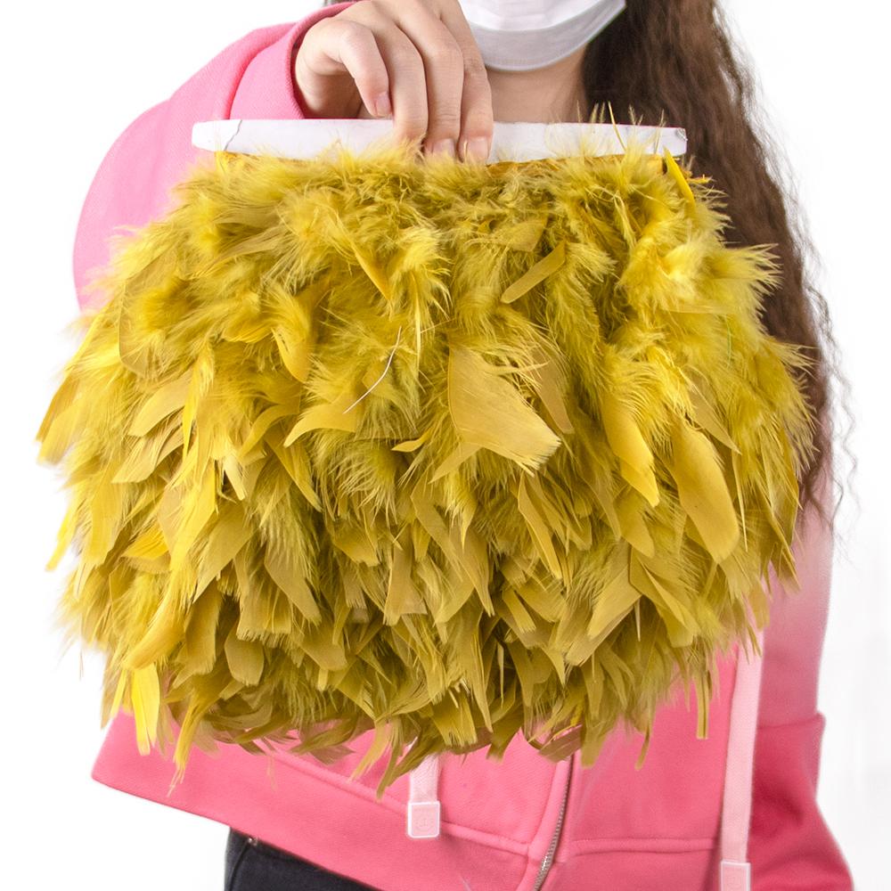 Multicolor Natural Turkey Feather Trims Marabou Feather Ribbon Wedding Dress Skirt Decoration Sewing Crafts 10-15 CM