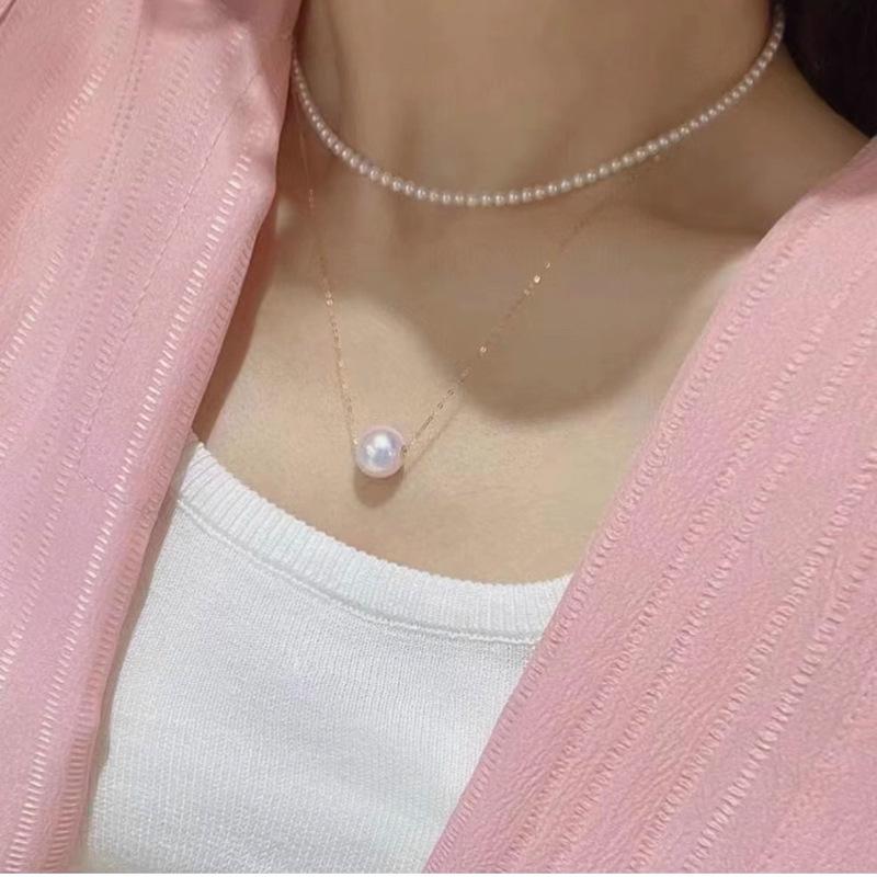 Edison Women's Natural Freshwater Pearl Necklace with Rolo Chain