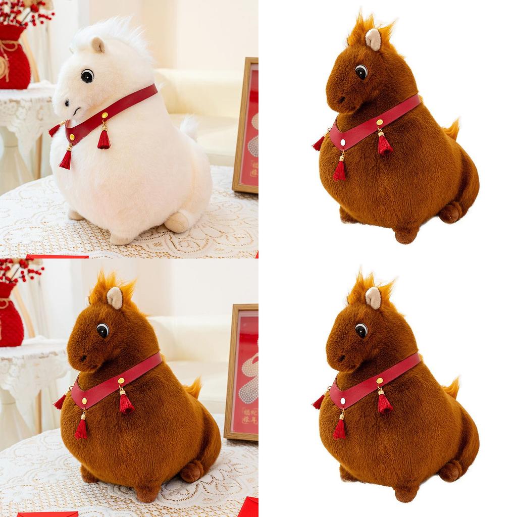 Creative Plush Pony Stuffed Animal Toy With Pp Cotton Filling For Kids Bedroom Decor