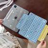 Cat Print Blue Plaid IPad Pro Case With Stand Auto Sleep Side-Attach Detachable Design Air 10th Gen Mini 7
