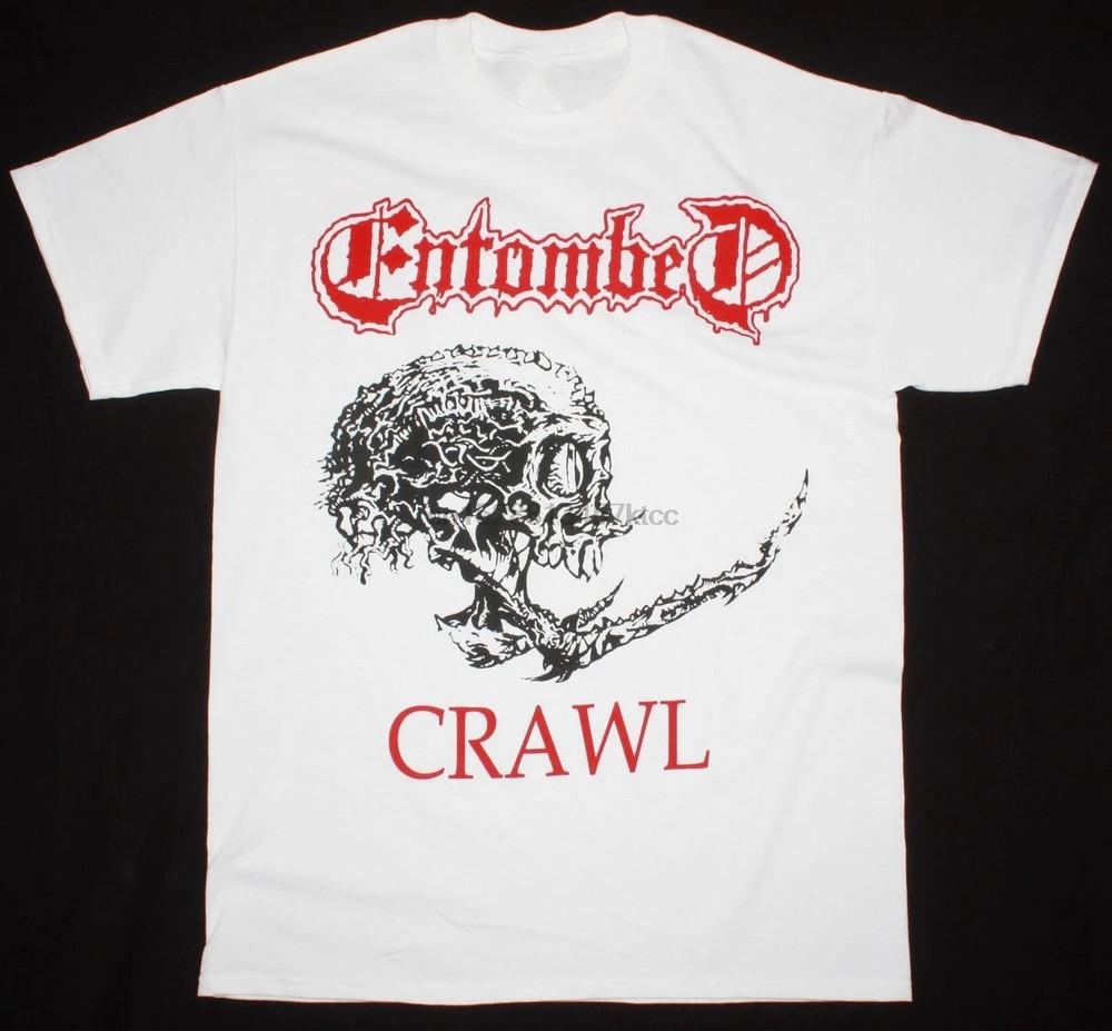 1990 ENTOMBED CRAWL DEATH NIHILIST Cotton White Unisex All size Shirt Unisex T-Shirt M