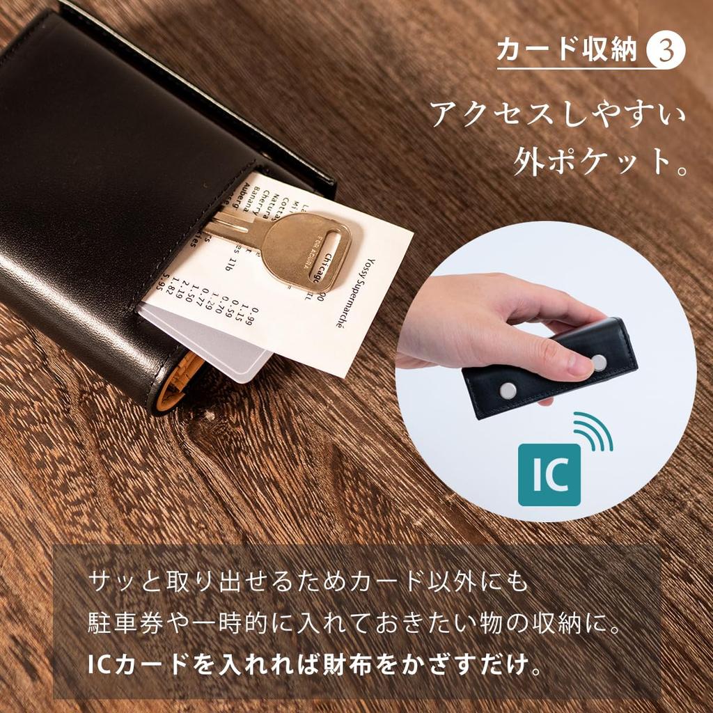 Mini Large 24 Genuine Italian Coin Brushed Navy [Dom Teporna] Wallet, Capacity, Cards, Bi-fold Wallet, Men's Wallet, Leather, Leather, Box-shaped