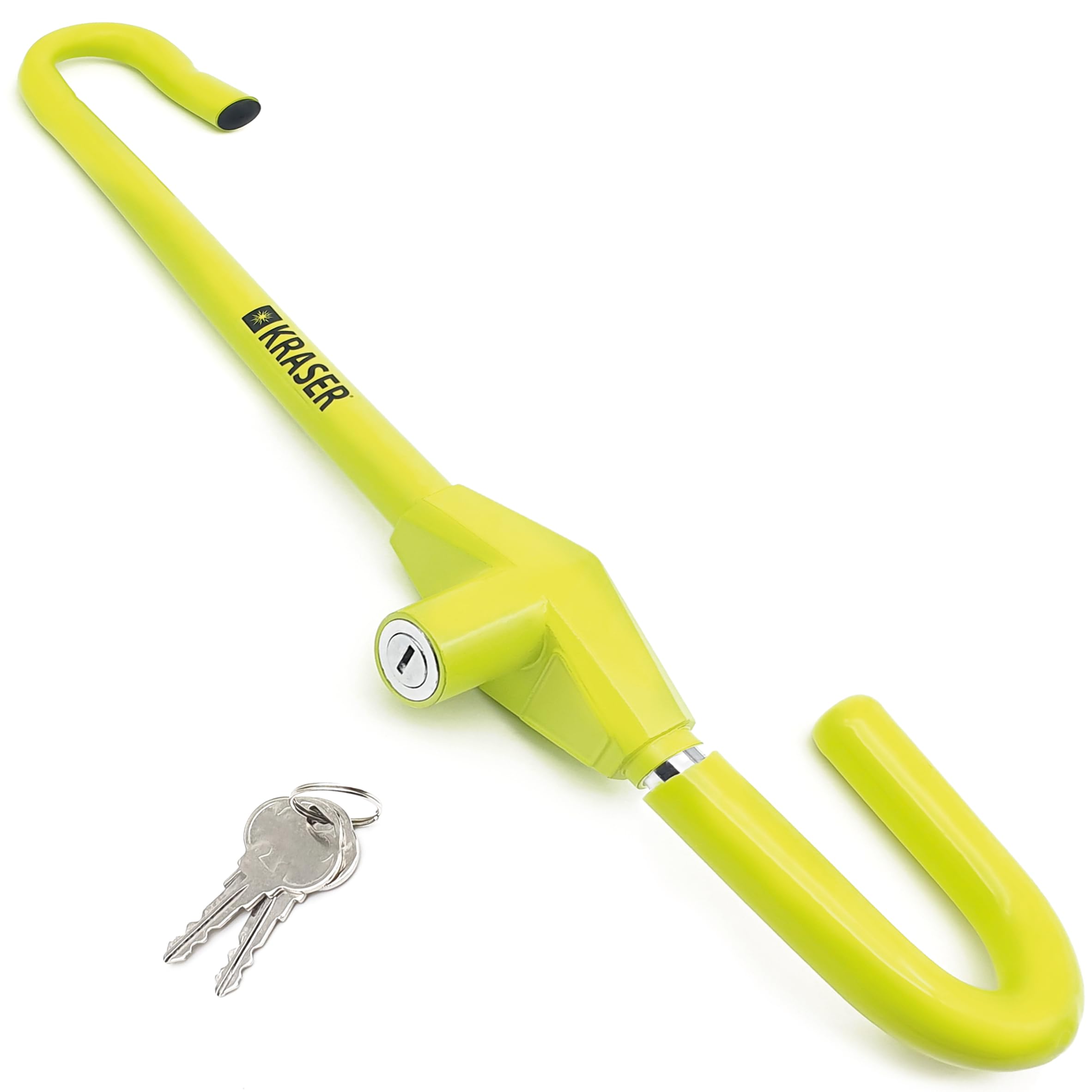 

KRASER KR835 Car Steering Wheel Lock and Brake Pedal Hardened Steel with Rubber Coated Device for and Campers Lock, Adjustable, Visible, Deterrent,