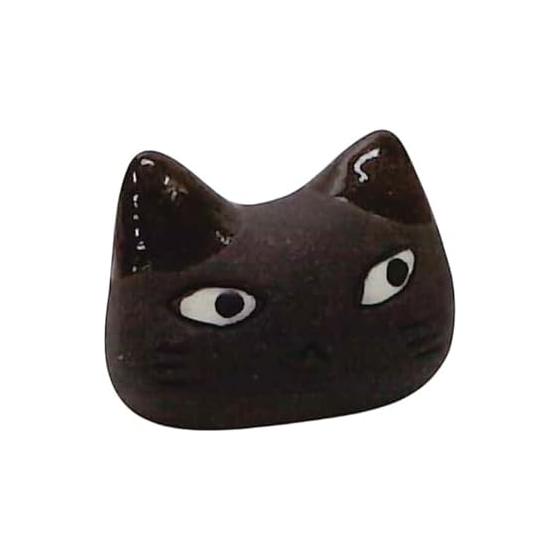 Tanaka Chopstick Store Chopstick Rest Black Cat Face Mino Ware Black No.520056 Cute Cat Chopstick Rest Made in Japan Mino Ware Material: Ceramic