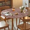 Fitted Round Table Cover Waterproof Oil Proof Tablecloth with Elastic Edges Wood Grain Pattern Rustic Table Cover for Holiday Party Home Farmhouse