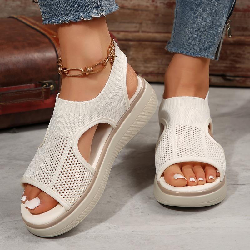 Fashion Large Size Women's Shoes 2024 Summer Comfortable Casual Sports Women's Beach Wedge Sandals Women's Thick-soled Roman Sandals
