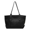 Fashion handbag women's spring and summer new product retro rhombus woven shoulder large capacity versatile tote bag