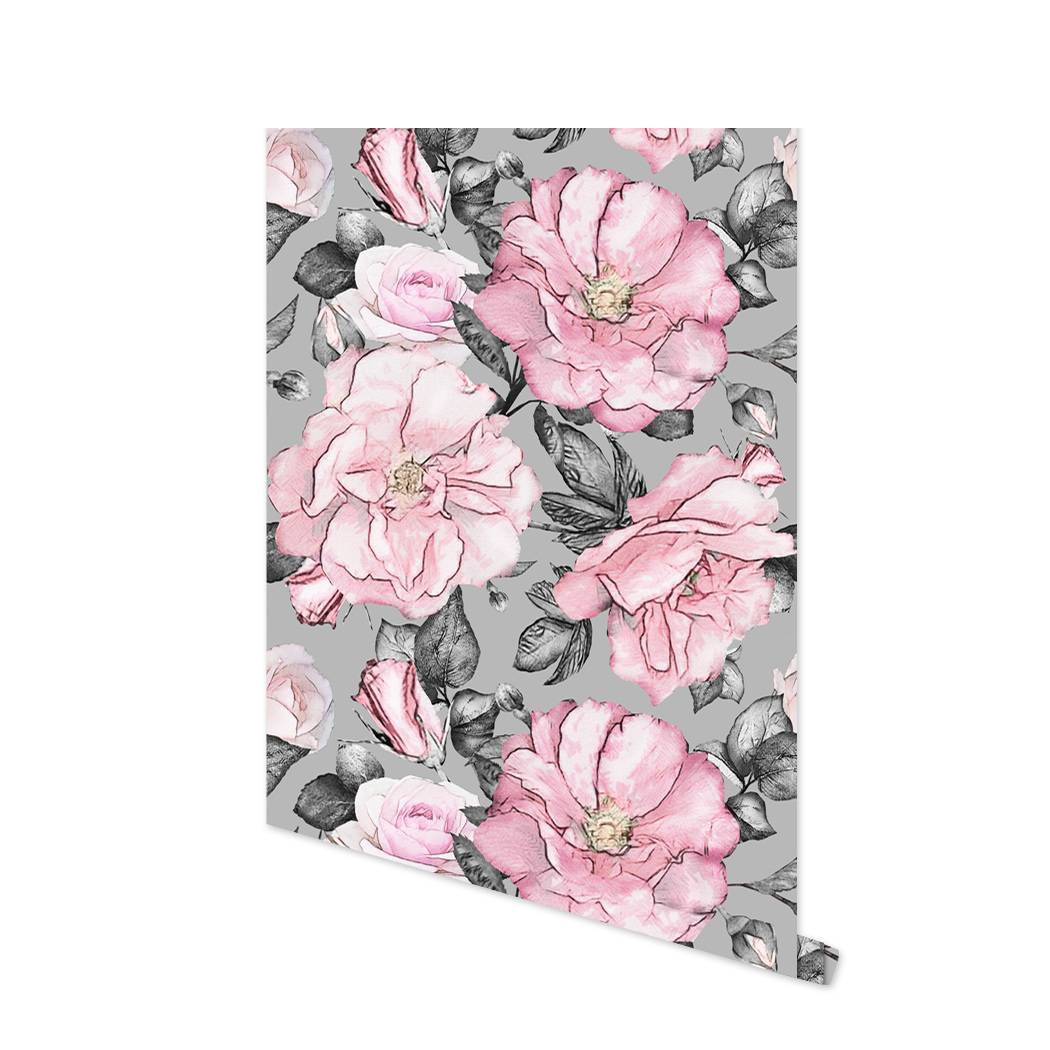 

Акварельные цветы Съемные самоклеящиеся обои Цветочные Розовые/Белые/Зеленые Самоклеящиеся обои Виниловая пленка для декора стен 3mx45cm