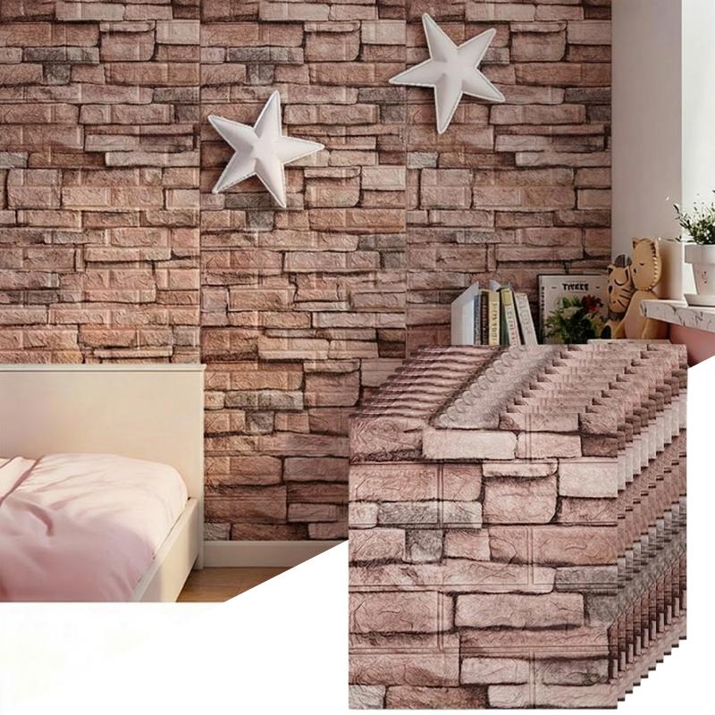 38.5cmx35cm 3D Soft Foam Brick Wall Sticker Self Adhesive Wallpaper Decor White Black For Household Indoor Living Room Wall