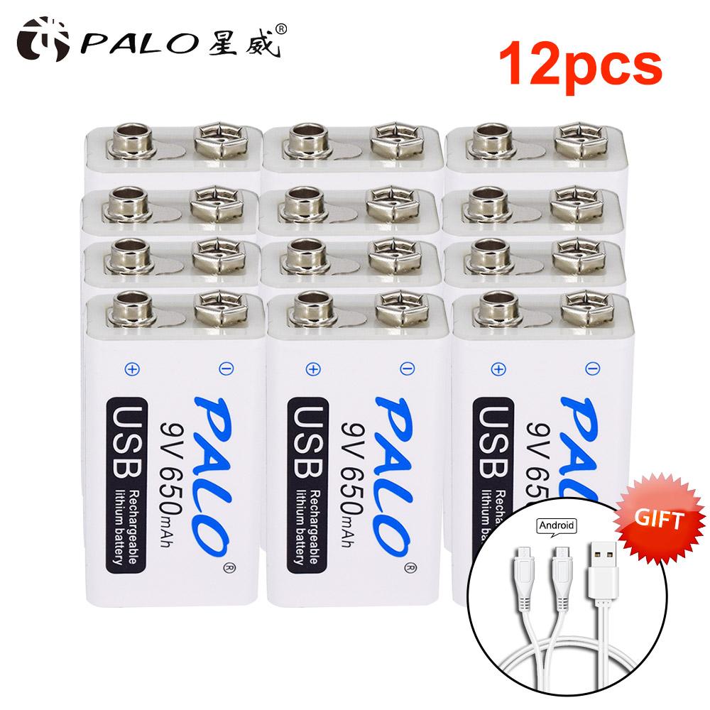 PALO 9 V-os akkumulátor 650 mAh micro USB 9 Volt Li-ion Li-ion újratölthető akkumulátorok RC helikopter modell mikrofonjátékhoz