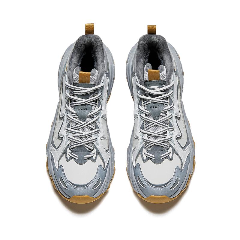 Anta Panshi Comfortable Fleece Non-Slip Wear-Resistant Warm Mid-Top Casual Shoes Men Casual Shoes Gray 112448950-2