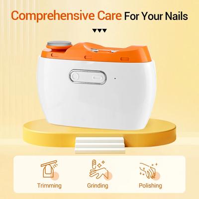 Electric Automatic Nail Clipper Multifunction Nail Polisher USB Portable Nail Grinder Mini Nail Trimmer for Children and Adult