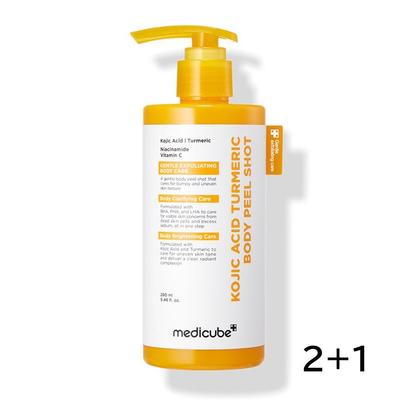 Kojic Acid Turmeric Body Peel Shot Brightening & Dead Skin Exfoliating Treatment 2+1 Set
