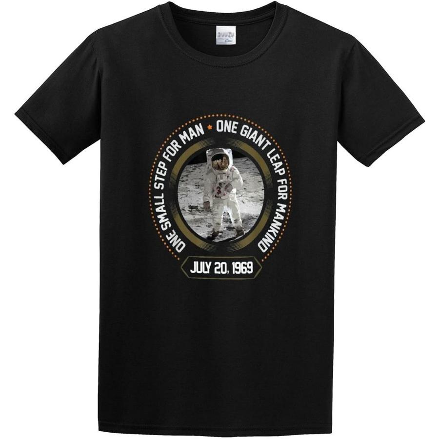 LUCKYBOY UNDERWEAR Men s Apollo 150Th Anniversary Moon Landing 1969 2019 Funny Top Tee Short-Sleeve S T-Shirts Black S