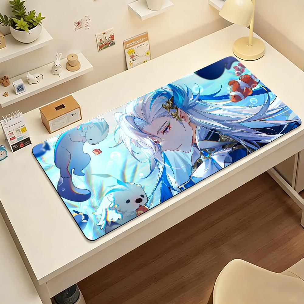 Tappetino Mouse Gioco Genshin Impact Neuvillette Gomma Antiscivolo Mouse Mat Mousepad Decorazione per Gamers Tappetino da Scrivania