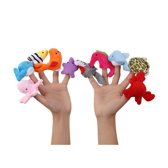 Cartoon Finger Puppet Set Plush Hand Puppets for Storytelling Early Education Soothing Doll Plush Toy Birthday Party Christmas Gifts