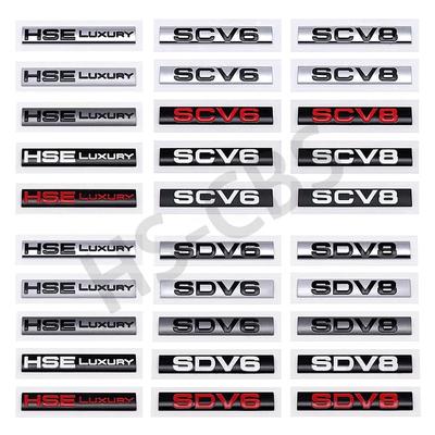 3D ABS HSE Luxus-Plakette SCV6 SCV8 SDV6 SDV8 Heckklappen-Emblem Auto-Kotflügel-Aufkleber für Discovery Velar Range Rover
