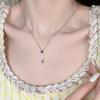 "Elegant Korean Titanium Steel Zircon Bow Necklace for Women"