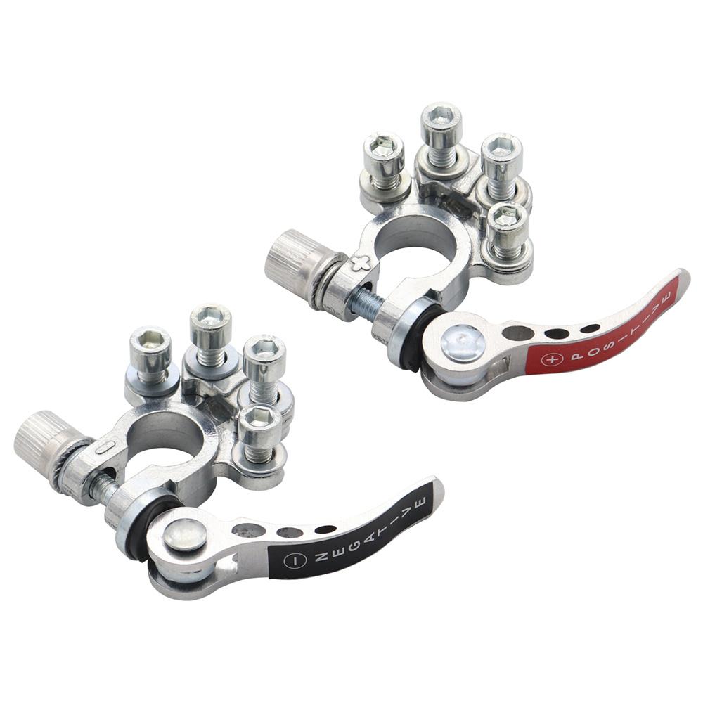 Car Battery Terminal Stud Wire Connectors 4 Way Quick Release 2pcs