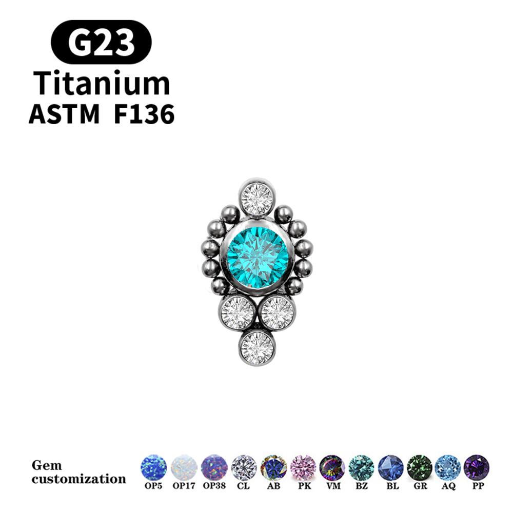 G23 Titanium Stud Earrings16G Piercing Set Ear Tragus Cartilage Zircon Opal Body Jewelry Helix Daith Lip Lobe Pin
