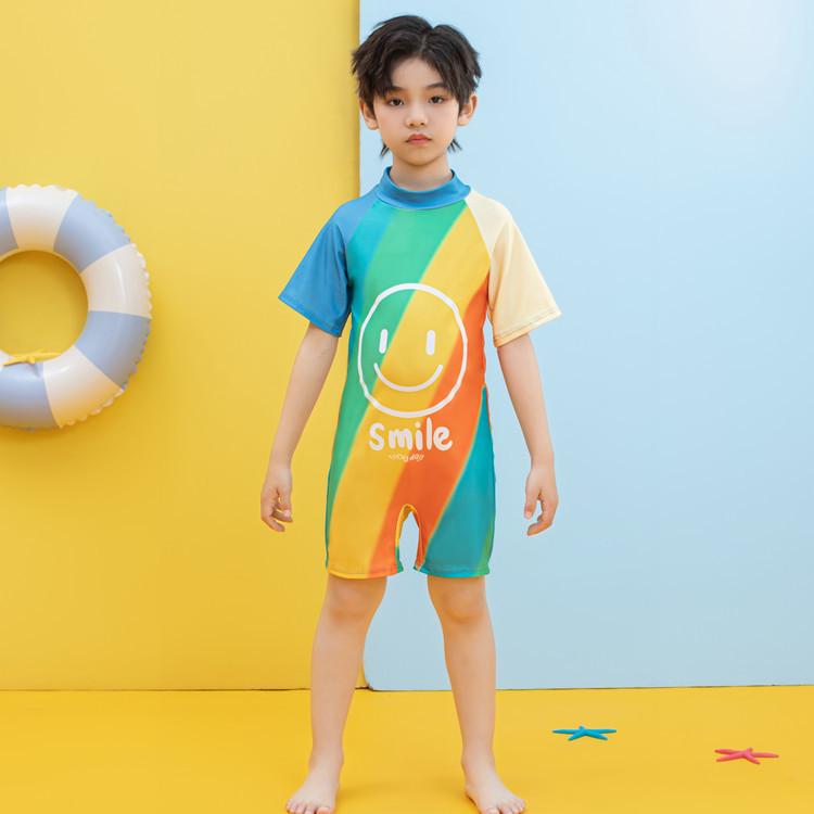 Spot Children's Cartoon Swim Trunks: One-Piece for Boys, Sizes Small To Large, Quick-Drying for Swimming and Hot Springs.