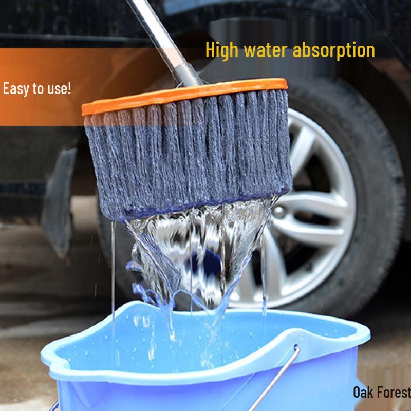 Telescopic Car Wash Mop with Long Handle and Soft Bristle Brush