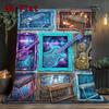 Futuristic Musical Instruments 2D Flat Pattern Flannel Blanket, High Quality All Seasons, Home Decor, Warmth and Comfort, Perfect for Christmas Gifts.