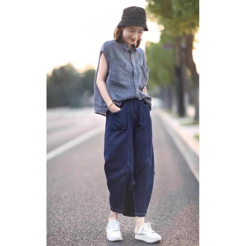 Women's Retro Slimming Plaid Linen Shirt