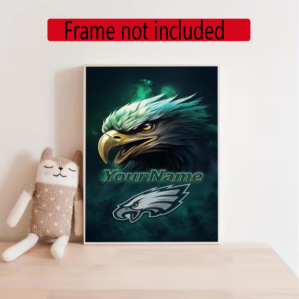 Philadelphia Eagles Personalized Name Diamond Paintings Mosaic Wall Round Diamond Art Painting Kits Embroidery Crystal Accessories Frameless