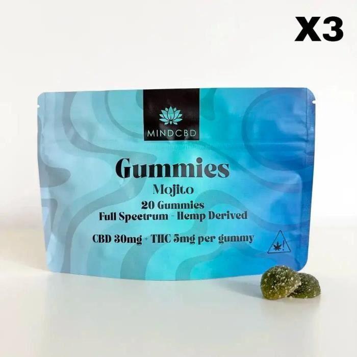 

20 CBD Gummies 30mg + THC 5mg (6 flavors to choose from) Mojito / 3 sachets