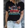 Womens T Shirt Resilient Slogan Crew Neck Short Sleeve Medium Stretch Casual Machine Washable Spring Summer Non Lettering Top