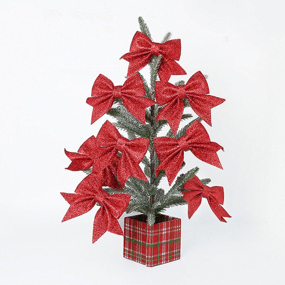 Decorațiune Agățată Bumbac Perlat Praf Auriu Fundă Mare Aurie Strălucitoare Fundă de Crăciun Papion Mare