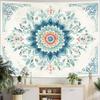 Blue Pink Floral Pattern Digital Printing Polyester Wall Hanging Tapestry Decorative Living Room Bedrooms Office Background Gift