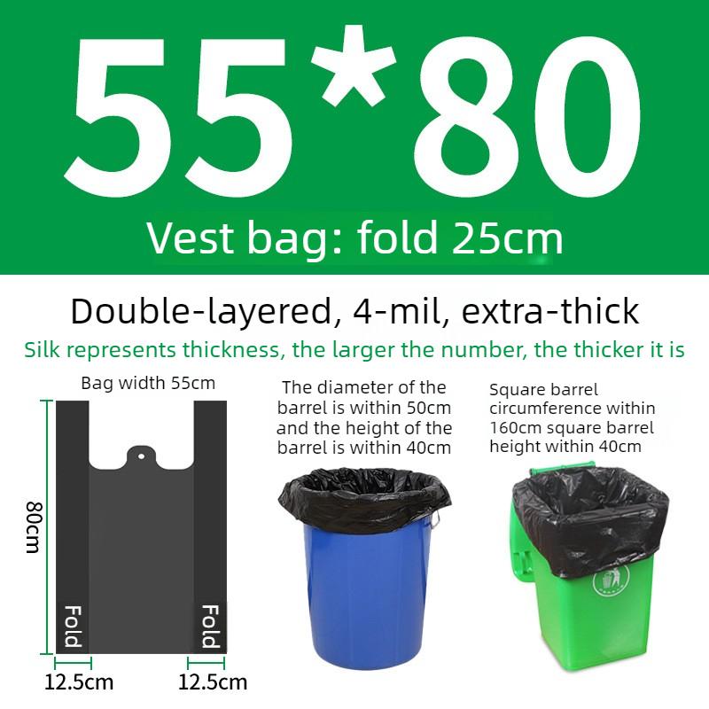 50pcs Extra Large & Thick Black Garbage Bags for Sanitation and Hotels, Commercial Large Garbage Bags