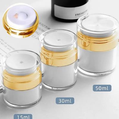 15/30/50ml Empty Cream Jar Vacuum Bottle Refillable Lotion Bottle Airless Jar Travel Refillable Cosmetic Jar Container with Pump
