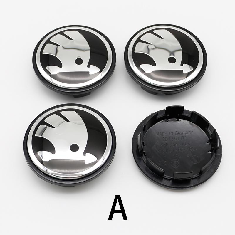 For Skoda 56mm/65mm Car Wheel Center Hub Caps Logo Rapid Kodiaq Fabia Karoq Laura Superb VRS Yeti Octavia Y1 Scala Tire Decoration
