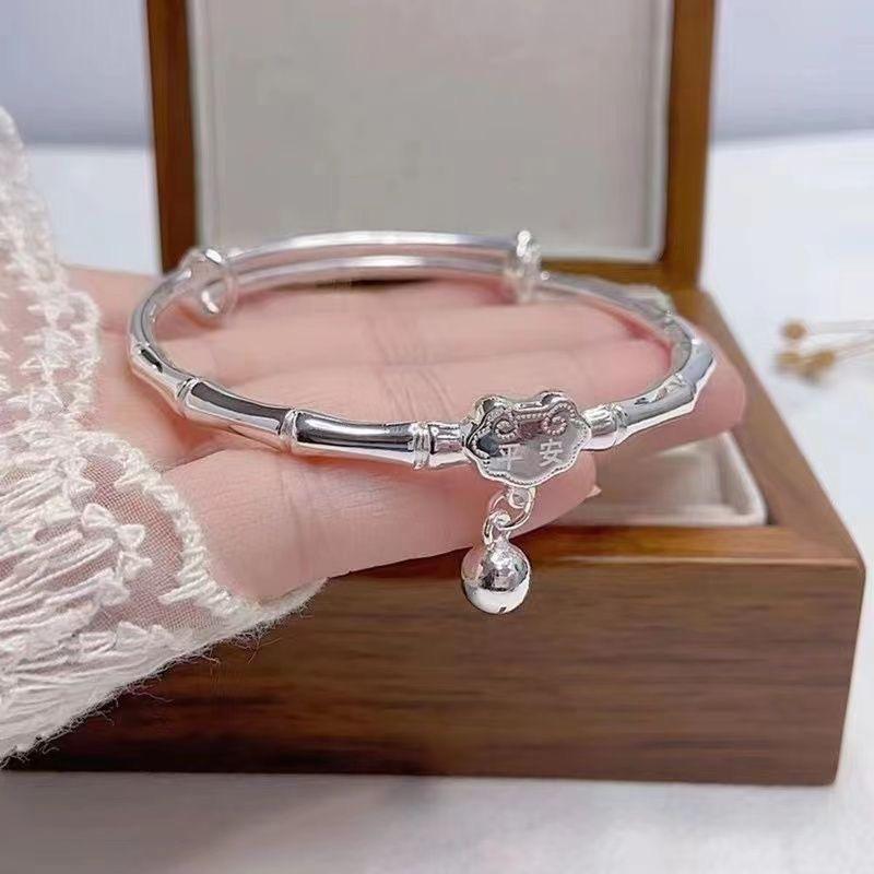 Bamboo Bracelet, Women's Safety Lock, Bell Bracelet, Niche Young Model, Gift for Girlfriend