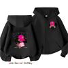 Felpa con zip per bambina Y2k Ragazza Nera Hip Hop Ragazze Giacca con cappuccio Autunno Zip Autunno Ombra Felpa con cappuccio casual Taglia 100-160