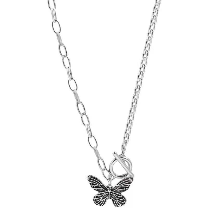 

Butterfly necklace summer 1111 new clavicle chain versatile accessories ins design sense does not fade titanium steel necklace