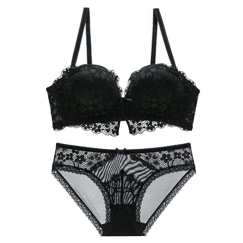 Clearance Sale French Sexy Lace Underwear Comfortable Rim Free Bra Gather Anti-Sagging Top Support Bra