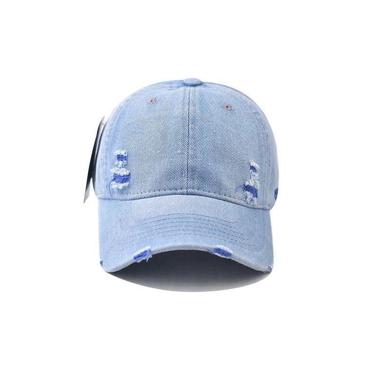 Couples baseball cap Baseball Cap version Sun hat Hole Spring Autumn Wash denim Woman's hat Cap Hip Hop Fitted Cap
