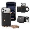 New Design PU Leather Phone Case for IPhone17 16 15 14 13 12 11 Pro Max Plus Mini Crossbody Shockproof Wallet Case with Mirror