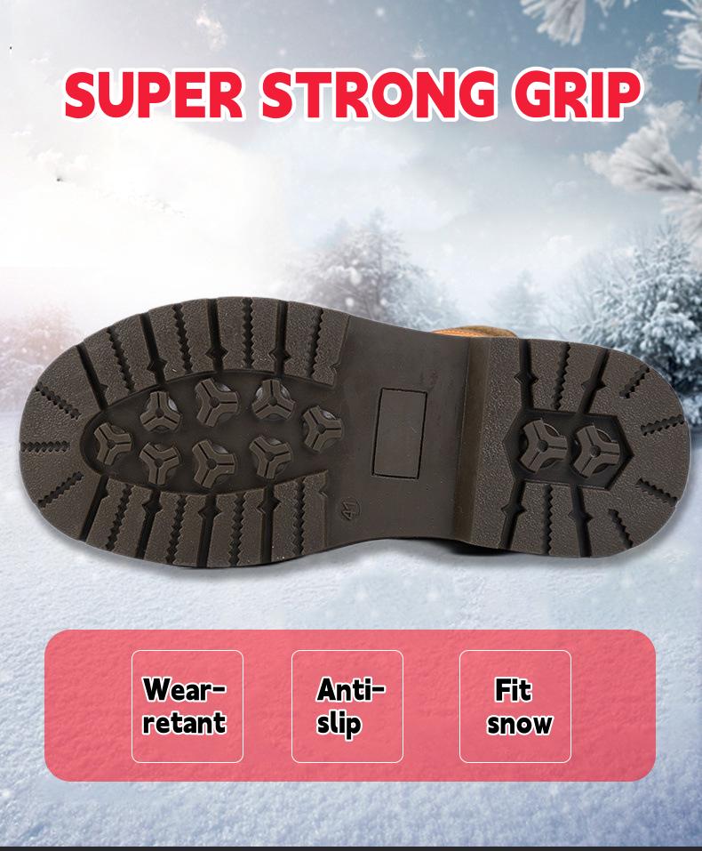 Winter Kuhfell Schneestiefel - Verdickt, Kältefest, Plus Samtwolle, Dicksohlig, Outdoor, Warm, Arbeitsschutzschuhe