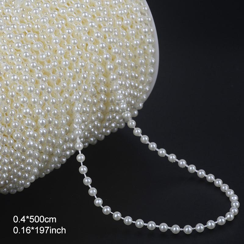

5Meters Imitation Pearls Chain Handmade Accessories Craft Ivory Faux Pearl Beads 4/5/6mm Party and Festival Decoration TMZ
