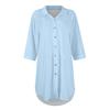 Women's Ice Silk Satin Solid Color Button Pajamas Half Sleeve Notch Neck Nightgown
