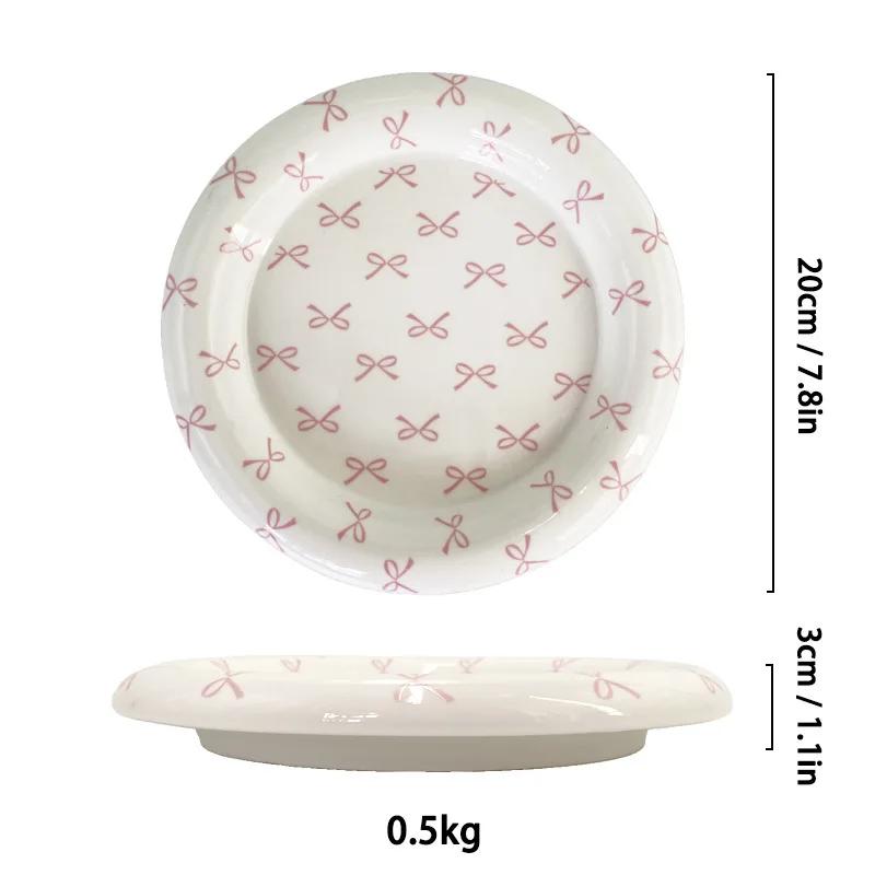 

Round Thick-edged Ceramic Plate Creative Steak Western Plate Nordic Tableware Ceramic Plate Main Dish Kitchen Utensils Tray