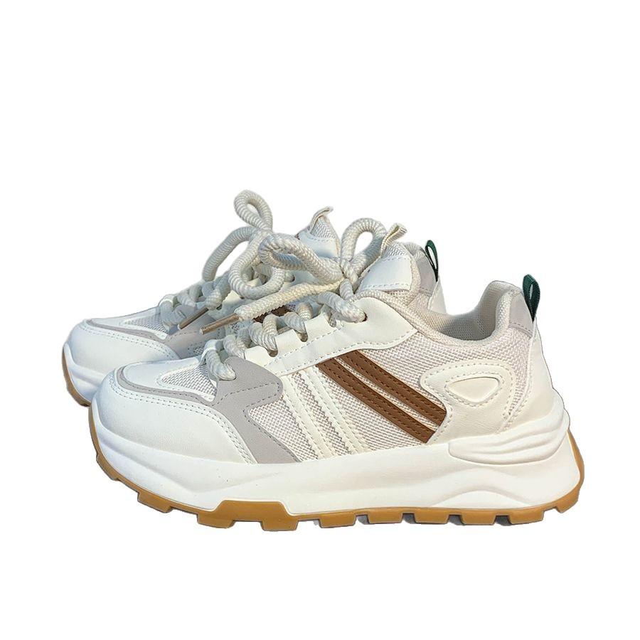 Mesh Platform Sneakers Women's 2025 Spring New Popular Muffin Sole Casual Shoes Small Height Increase Dad Shoes