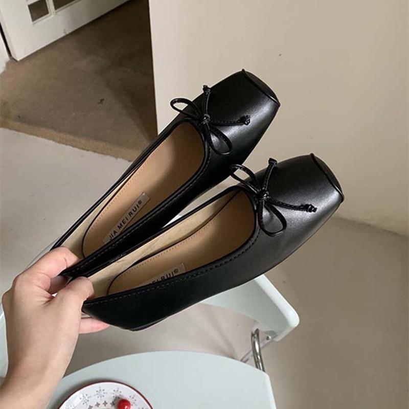 

Мода Bailamos Женские балетки Мода Квадратный носок Мелкие Слипоны Женские Повседневные Туфли-лодочки Плоский каблук Платье Лоферы Мягкие Балетки 39 чёрный